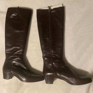 Salvatore Ferragamo Dark Brown Heeled Boots